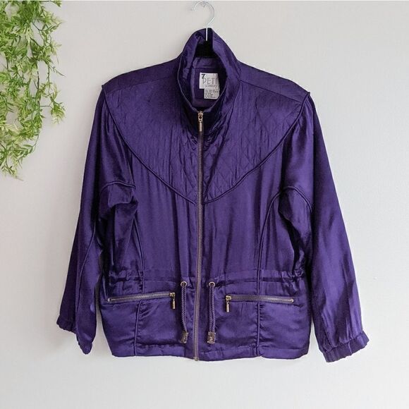 (Petite Sophisticate) Vintage Purple Silk Jacket - Picture 1 of 10
